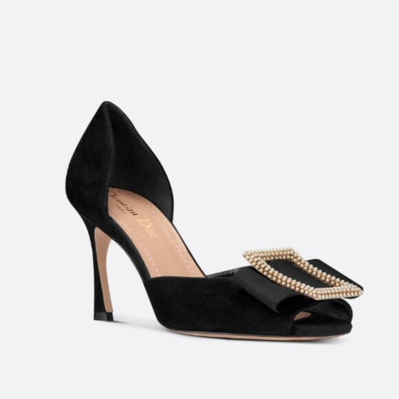 Dior Idylle Heeled Sandals in Black Suede 41 11
